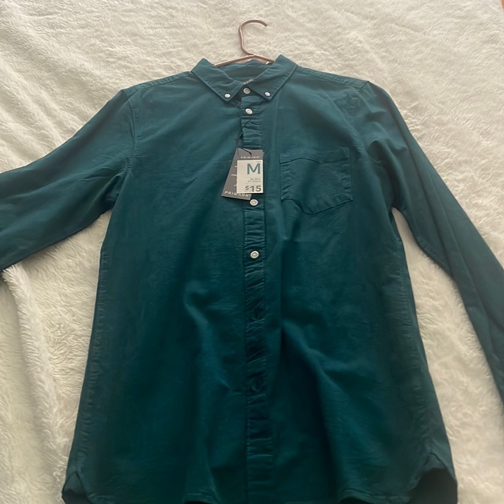 New men’s casual solid color button down shirt